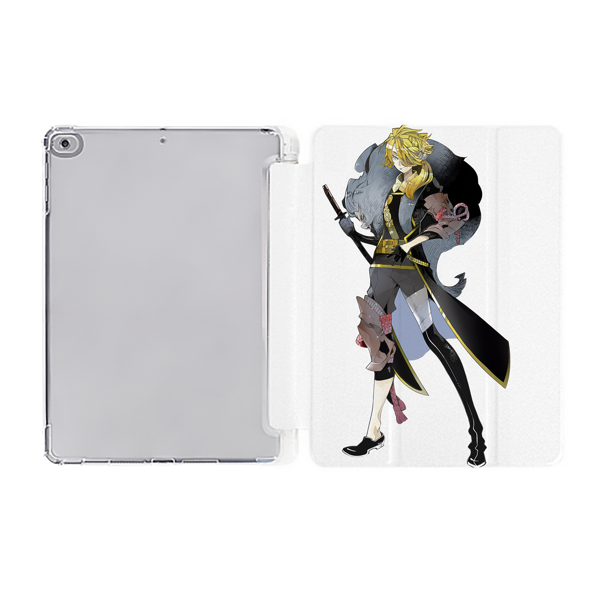 （画像用） 刀剣乱舞 Touken Ranbu IPad ケース ペン収納付き 三つ折りスタンド PUレザー×シリコン 対応機種9.5/10.5/10.9インチ